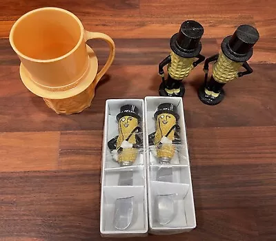 Mr Peanut Spreaders Cup Salt & Pepper Shaker Collectible Lot! 🥜 • $19