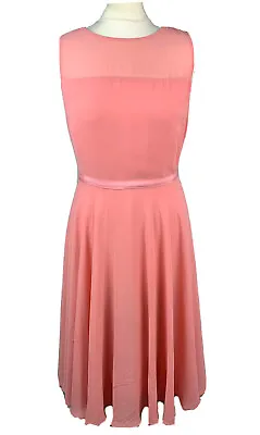£30 • Buy Hobbs Invitation Womens Pink Fit & Flare Sleeveless Dress Size 10 UK