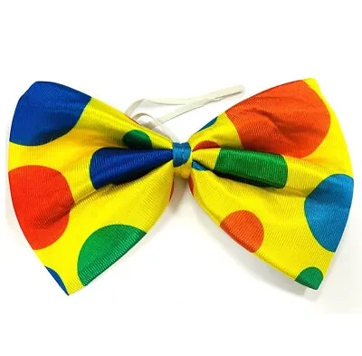 Jumbo Giant Clown Bow Tie Spotty Halloween Funny Comedy Tie Fancy Dress • £3.99