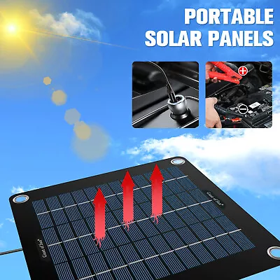 10W Solar Panel Kit 12V Waterproof Solar Trickle Charger Portable Solar Powered࿈ • £18.16