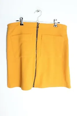 Primark Womens Front Zip Mini Skirt - Yellow - Size 12 (6F) • £3.49