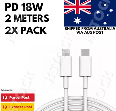 2 X 2M MFI Certified PD 18W Type C To Lightning Cable For Apple IPhone 14 13 12 • $15.99