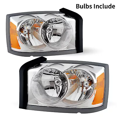 Halogen Headlight Set For 2005-2007 Dodge Dakota Left & Right Headlamps W/ Bulbs • $127.99