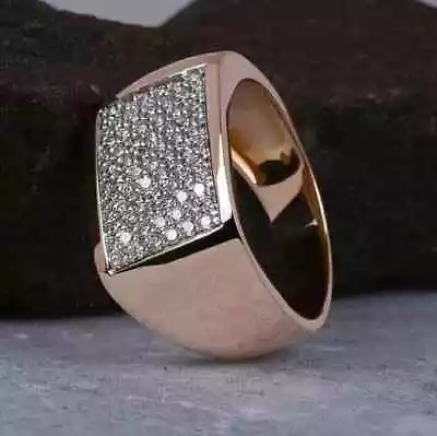 2Ct Round Cut Moissanite 14K Rose Gold Plated Men's Pinky Wedding Ring • $729.98