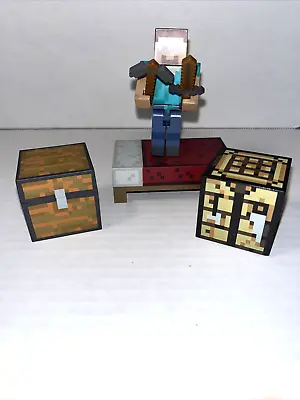 Minecraft Steve Overworld Survival Pack Series #1 Action Figure Set • $9.59
