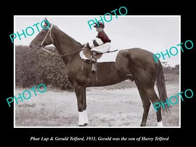 OLD LARGE HISTORIC PHOTO OF AUSTRALIAN CHAMPION RACE HORSE PHAR LAP C1931 • $8.50