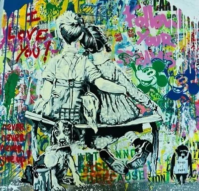  Work Well Together  Mr. Brainwash (original) - 36 X 36 - Warhol - Kaws - Banksy • £14864.81