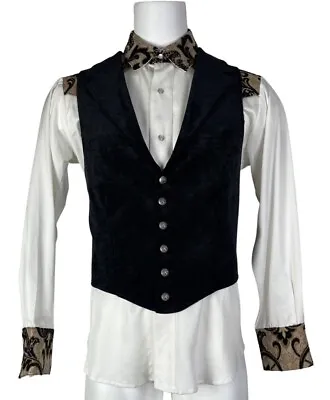 Shrine Gothic Aristocrat Vampire Vest Jacket Victorian Velvet Pirat Steampunk • $94.99