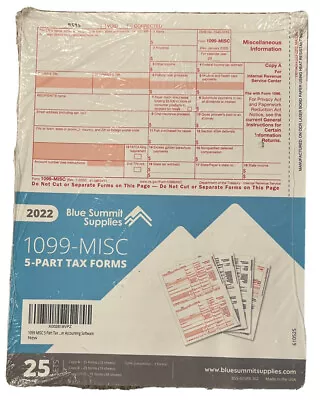 2022 W2 5 Part Tax Forms Kit 25 Employee Kit Of Laser Tax Forms Design • $8.99