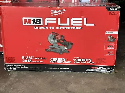 Milwaukee 2734-21 M18 FUEL 10in Dual Bevel Sliding Compound Miter Saw Kit • $525