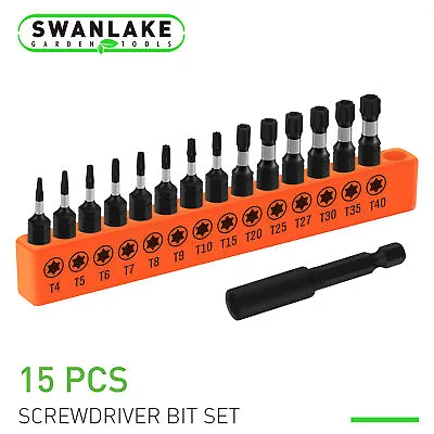 $8.98 • Buy 15pc Torx Bit Set Quick Change Connect Impact Driver Drill Security Tamper Proof