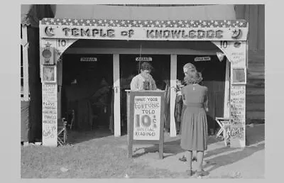 Vintage Carnival Fortune Teller PHOTO Creepy Circus Palm Reader Psychic 1938 • $5.78