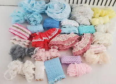 Lot Of 100+ Yrds Vintage Lace Sewing Trim Bundles 26 Styles Multi-Color • $49.99