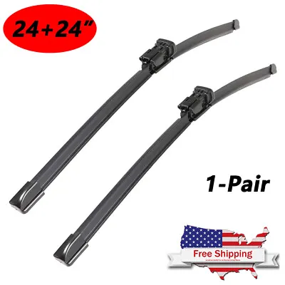 $10.99 • Buy 24 +24  Front Windshield Wiper Blades For Dodge RAM 1500 2500 3500 02-08 Pair