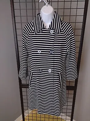 Cabi Maritime Trench Coat  Woman's Small With Blue And White Stripes  • $25