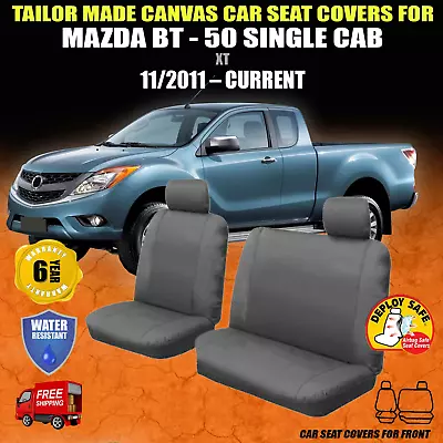 Canvas Car Seat Covers To Fit Mazda BT-50 BT50 XT Single Cab 11/2011 - Current • $99