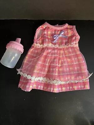 Baby Alive Doll Pink Plaid Dress & Pink Bottle • $8.99