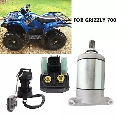 Starter Motor For Yamaha Grizzly 700 2009-2022 With Relay & Ignition Key Switch • $44.50