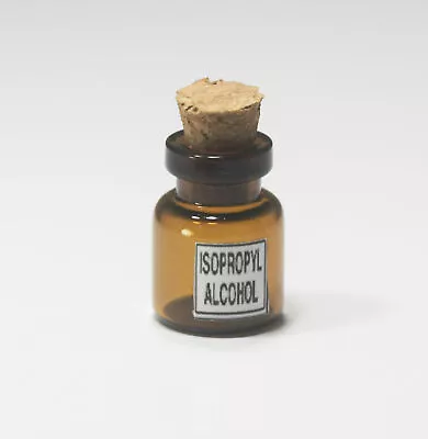 Dollhouse Miniature Amber Glass Bottle Of Isopropyl Alcohol • $3.99