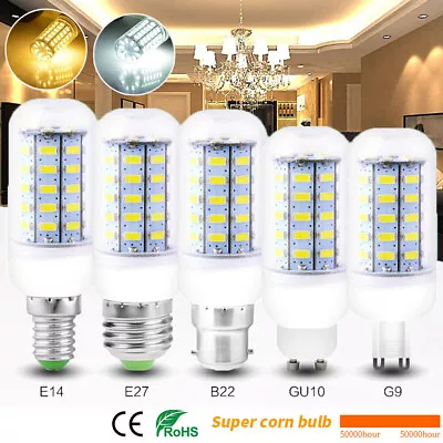 E27/B22/E14/G9/GU10 LED Corn Light Bulb SMD5730 Cool/Warm White Spotlight Lamps • £5.51