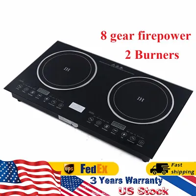 110V Induction Cooktop 2 Burners Electric Hob Cook Top Stove Ceramic Cooktop USA • $128