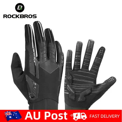 RockBros Winter Bicycle Gloves Lycra Thermal Gloves Touch Screen Windproof Glove • $26.99