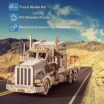 ROKR Classic Movable 3D Wooden Puzzle America Heavy Truck Game Assembly Kids Toy • $20.99