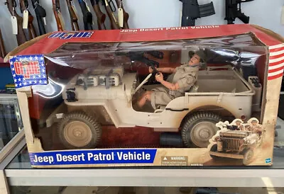 Vintage GI Joe Jeep Desert Patrol Vehicle With 12  Action Figure NIB • $139