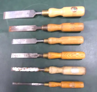 6 Vintage Marples Shamrock Firmer Chisels 1/4 To 1.1/4 Inch Width Ash Handles • £20