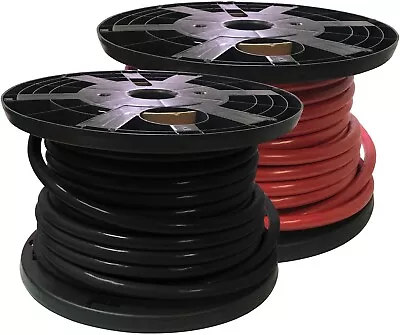 Starter Battery Cable Copper 6 AWG To 4/0 Gauge - Black Red - 25 Or 100 FT - USA • $833.52