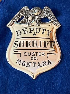 Custer MO Sheriff 1987 Franklin Mint Sterling Silver Badge Great Western Lawmen • $75