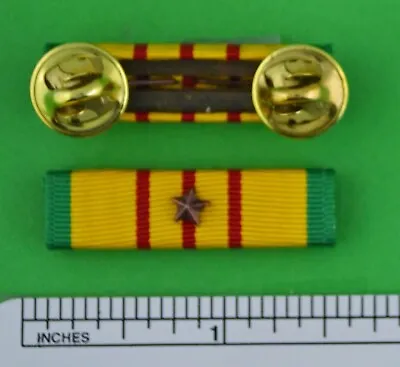 VIETNAM SERVICE MEDAL RIBBON BAR On Holder With Bronze Campaign Star • $6.48