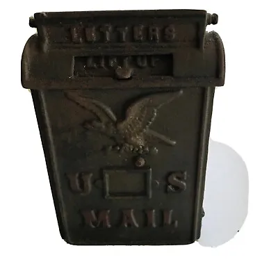 Vintage Cast Iron Bank US MAIL Box Antique Bank No Key • $120