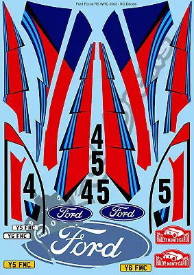 1/10 Decal Rally Set Ford Focus RS WRC 2002 Tamiya TA01 TA02 TT01  • £27