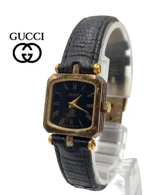 Gucci Watch Quartz Men's Made Vintage Swiss Without Box Square Dial Black • $83