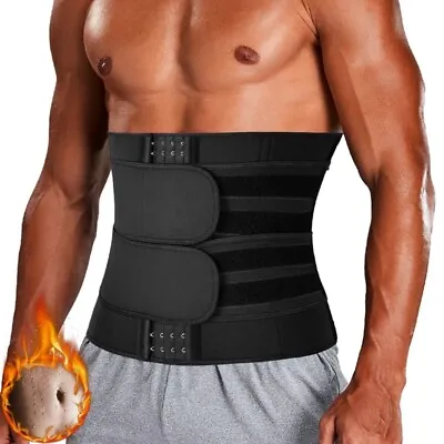 Men's Waist Trainer Neoprene Sweat Body Shaper Slimming Sports Sauna Girdle Belt • £15.79