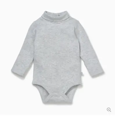 £12.95 • Buy Baby MORI Bamboo Winter Roll Neck Bodysuit All-in-one Grey Marl 18-24m RRP£22.00