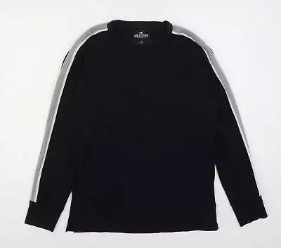 Hollister Boys Black Cotton Basic T-Shirt Size S Round Neck • £7.50