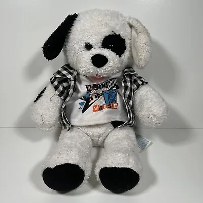 Build A Bear Cookies And Cream Black And White Puppy Dog Spots Plush 16  “Pip” • £8.99