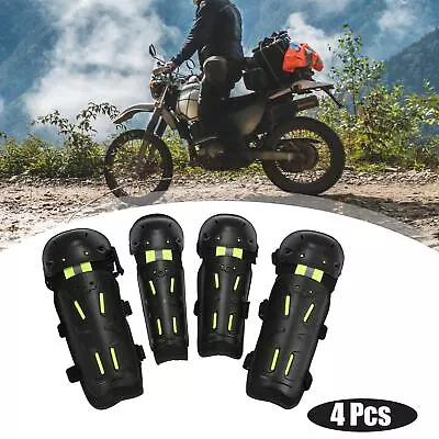 4pcs Motorcycle Adults Knee Elbow Pads Protection With Adjustable Strap Green • $27.79