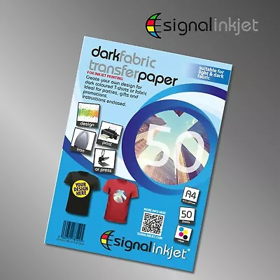 Iron-On T-Shirt Transfer Paper For Dark Fabrics X 50 A4 • £42.50