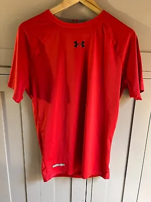 Under Armour Heatgear Sonic Men's Compression T Shirt In Red  - XL • £6.50