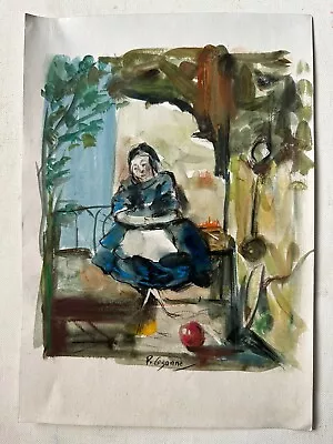 Paul Cézanne Painting On Paper (handmade) Signed And Printed Mixed Media Vtg Art • £102.18