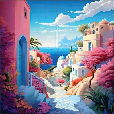 Mediterranean Tile Backsplash Ray Powers Landscape Art Ceramic Mural OB-RPA441a • $49.95