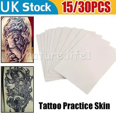 15-30PCS White Tattoo Practice Fake Skin Blank Sheets 20x15cm Quality Synthetic • £8.89