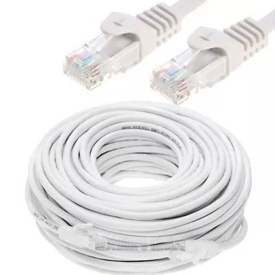 30FT RJ45 Cat5 Ethernet LAN Network Cable Cat5e PC Xbox Internet PS Router White • $7.91