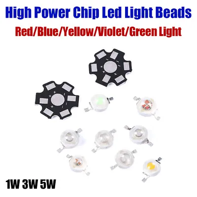 $3.66 • Buy 1/3/5W SMD High Power LED Diode Light Beads PCB Aquarium Grow Light Color Light