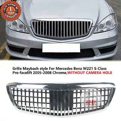 MayBach Style Grille Chrome For Mercedes Benz W221 S-Class 2005-2008 S550 S65 • $132.99