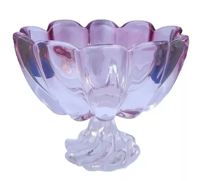 ART DECO CRYSTAL GLASS BOWL WALTER GLASS FOTTED STYLE Mikasa LALIQUE STYLE 19CM • £24.99