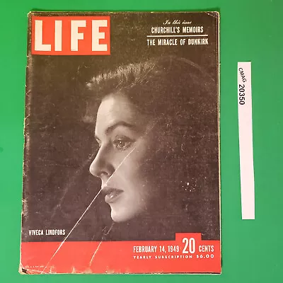 Life Magazine February 14 1949 Viveca Lindfors Churchill Memoirs Dunkirk Miracle • $5.50